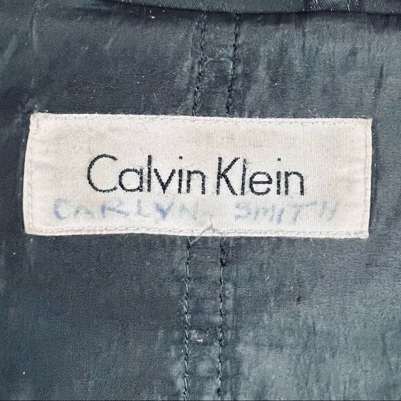 Vintage 90s Calvin Klein Quilted Rain Slicker Jacket Insulated Small - Picture 15 of 16